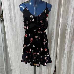 Express Black and Pink Floral Romper